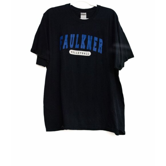 Faulkner Volleyball Black T-Shirt 2X-Large Crew Neck Cotton Short Sleeve Unisex - Picture 1 of 8